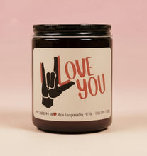 Load image into Gallery viewer, I Love You | Sign Language Label Candle | ASL Gift | Inclusive Gift For Hearing Impaired |