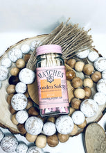 Load image into Gallery viewer, Pink Safety Matches | 3.75 inch pink matches | 4 inch glass jar with champagne inspired label | Cute Matches | Add On Gift | Candle Lover