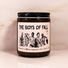 Load image into Gallery viewer, The Boys Of Fall | Horror Flick Fan | LGBTQ Fall Decor Candle | Scary Movie Lover | Halloween Decor Candle
