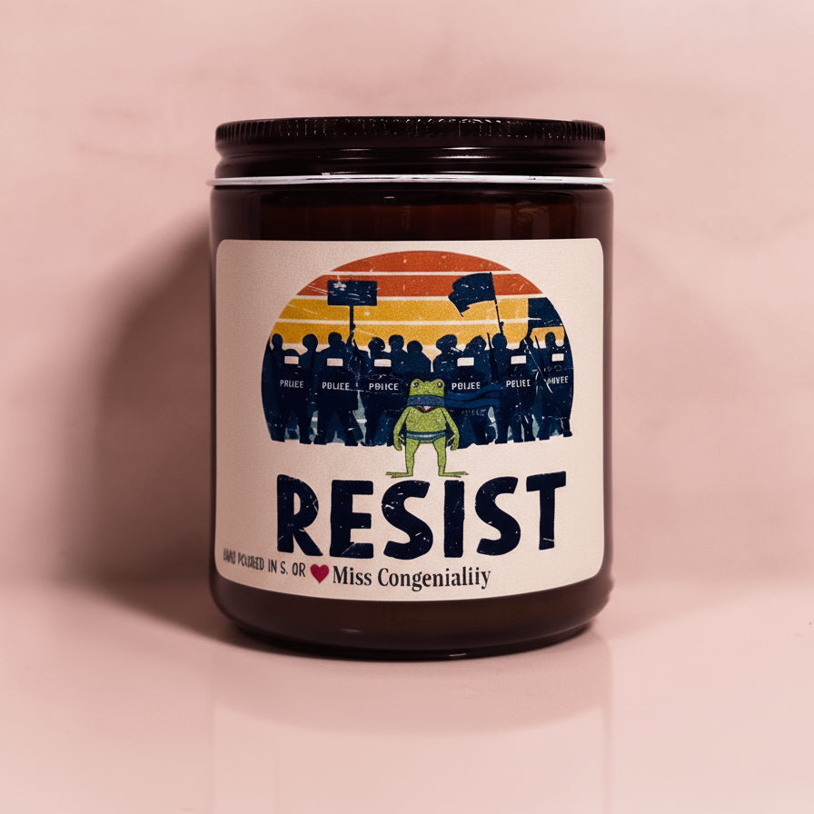 Resist | Progressive Hand-Poured Candle | Portland Frog Resistance |  F*ck ICE Candle | Keep Portland Weird Support | F*ck La Migra